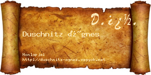 Duschnitz Ágnes névjegykártya